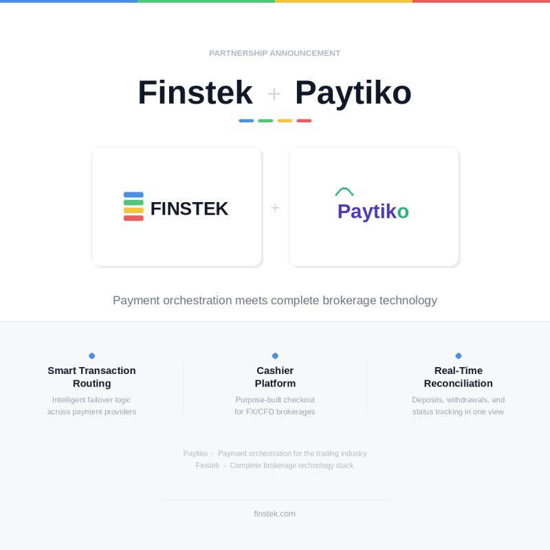 Finstek + Paytiko partnership announcement